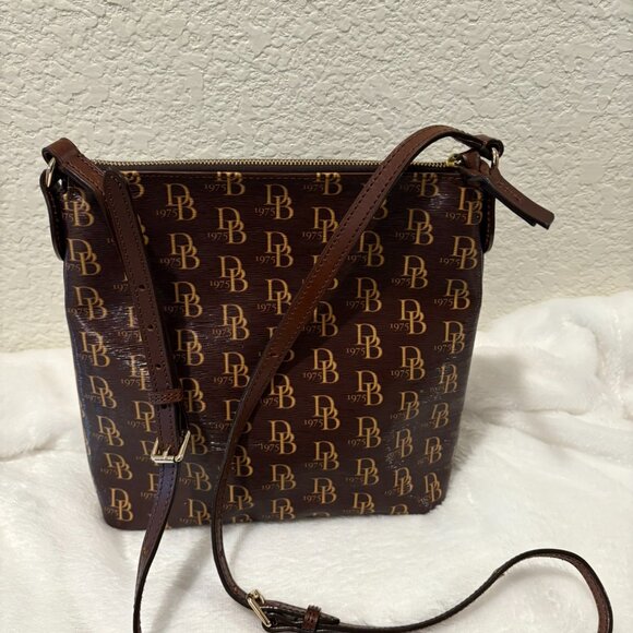 Dooney & Bourke Monogram Coated Canvas With Leather Trim  Bag - Picture 5 of 10